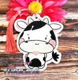 DIGITAL DOWNLOAD Doodle Cow Bookmark Gift Tag Ornament