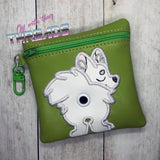 DIGITAL DOWNLOAD 5x5 ITH Applique German Spitz Bum Poo Zipper Bag Lined and Unlined