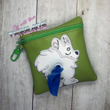 DIGITAL DOWNLOAD 5x5 ITH Applique German Spitz Bum Poo Zipper Bag Lined and Unlined