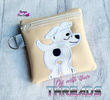 DIGITAL DOWNLOAD 5x5 ITH Applique Pitbull Bum Poo Zipper Bag Lined and Unlined