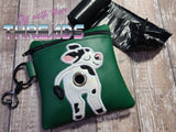 DIGITAL DOWNLOAD 5x5 ITH Applique Cow Poo Zipper Bag Lined and Unlined