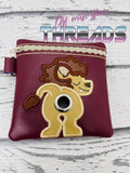 DIGITAL DOWNLOAD 5x5 ITH Applique Lion Poo Zipper Bag Lined and Unlined