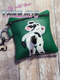 DIGITAL DOWNLOAD 5x5 ITH Applique Cow Poo Zipper Bag Lined and Unlined
