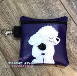 DIGITAL DOWNLOAD 5x5 ITH Applique Bichon Frise Bum Poo Zipper Bag Lined and Unlined 2021