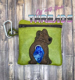 DIGITAL DOWNLOAD 5x5 ITH Applique Bear Poo Zipper Bag Lined and Unlined