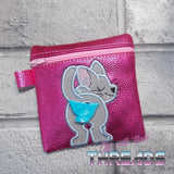 DIGITAL DOWNLOAD 5x5 ITH Applique Cat Bum Poo Zipper Bag Lined and Unlined 2021