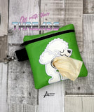 DIGITAL DOWNLOAD 5x5 ITH Applique Bichon Frise Bum Poo Zipper Bag Lined and Unlined 2021
