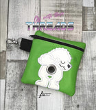 DIGITAL DOWNLOAD 5x5 ITH Applique Bichon Frise Bum Poo Zipper Bag Lined and Unlined 2021