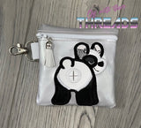 DIGITAL DOWNLOAD 5x5 ITH Applique Panda Zipper Bag Lined and Unlined 2021