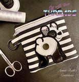 DIGITAL DOWNLOAD 5x5 ITH Applique Panda Zipper Bag Lined and Unlined 2021