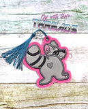 DIGITAL DOWNLOAD Applique Raccoon Bookmark