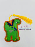 DIGITAL DOWNLOAD Applique Dinosaur Bookmark