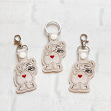 DIGITAL DOWNLOAD English Bulldog Bum Snap Tab Key Chain