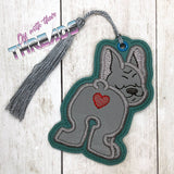 DIGITAL DOWNLOAD Applique Frenchie Bookmark