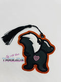 DIGITAL DOWNLOAD Applique Skunk Bookmark