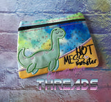 DIGITAL DOWNLOAD Hot Mess Monster Clutch Applique Zipper Bag Lined and Unlined