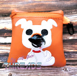 DIGITAL DOWNLOAD 5x5 ITH Applique Ghost Dog Poo Zipper Bag Lined and Unlined