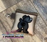 DIGITAL DOWNLOAD 5x5 ITH Applique Cane Corso Bum Poo Zipper Bag Lined and Unlined Sketchy Fill