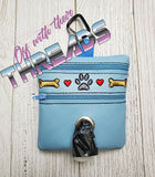 DIGITAL DOWNLOAD Double Zip Dog Walking Combo Bag 4 SIZES INCLUDED UNLINED