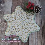 DIGITAL DOWNLOAD Snowflake Shaped Quilted Mug Rug Snack Mat Set 4 SIZES INCLUDED INCLUDES BOTH SATIN AND ENVELOPE FINISHES
