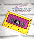 DIGITAL DOWNLOAD Applique Cassette Tape Shaped Quilted Mug Rug Snack Mat Set 4 SIZES INCLUDED INCLUDES BOTH TURN HOLE AND ENVELOPE FINISHES