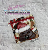 DIGITAL DOWNLOAD 5x5 Candy Cane Santa Poop Zippered Bag 2 VERSIONS INCLUDED