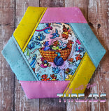 DIGITAL DOWNLOAD Quilted Hexagon Mug Rug 7 SIZES INCLUDED ENVELOPE AND TURN HOLE OPTIONS