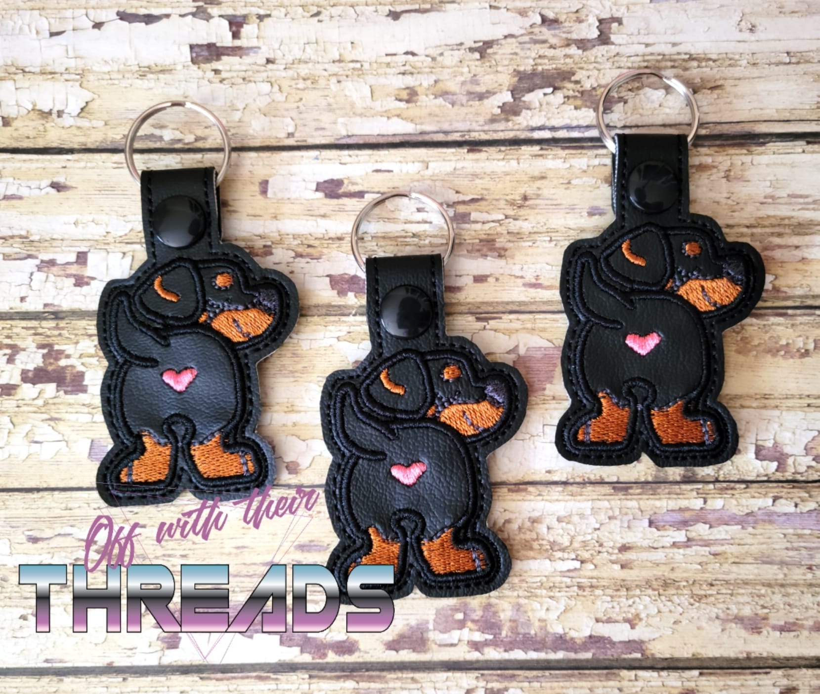 DIGITAL DOWNLOAD Rottweiler Bum Snap Tab Key Chain – Off With
