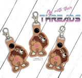 DIGITAL DOWNLOAD Lady Dog Bum Snap Tab Key Chain