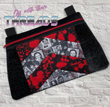 DIGITAL DOWNLOAD Quilted Flying Geese Clutch Applique Zipper Bag Lined and Unlined