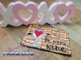 DIGITAL DOWNLOAD Quilted Be Wine Valentine Applique Mug Rug 4 Sizes Included ENVELOPE AND TURN HOLE