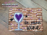 DIGITAL DOWNLOAD Quilted Be Wine Valentine Applique Mug Rug 4 Sizes Included ENVELOPE AND TURN HOLE