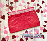 DIGITAL DOWNLOAD Quilted Sweetheart Valentine Clutch Applique Zipper Bag LINED