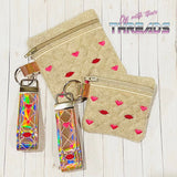 DIGITAL DOWNLOAD 4" & 5" Valentine Zipper Bag and Key Fob Set 2 BAG SIZES 2 FOB SIZES