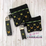 DIGITAL DOWNLOAD 4" & 5" St Patrick's Day Zipper Bag and Key Fob Set 2 BAG SIZES 2 FOB SIZES