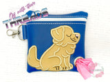 DIGITAL DOWNLOAD 5x5 ITH Applique Golden Retriever Waste Bag and 4x4 Stand Alone