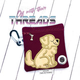 DIGITAL DOWNLOAD 5x5 ITH Applique Golden Retriever Waste Bag and 4x4 Stand Alone