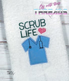 DIGITAL DOWNLOAD Applique Scrub Life 4 SIZES INCLUDED