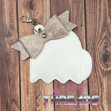 DIGITAL DOWNLOAD ITH Applique Ghost Wallet 3 SIZES INCLUDED BOW DESIGN INCLUDED IN 3 SIZES