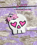 DIGITAL DOWNLOAD ITH Applique Skull Wallet 3 SIZES INCLUDED BOW DESIGN INCLUDED IN 3 SIZES