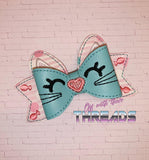 DIGITAL DOWNLOAD ITH 3D Kitty Hair Bow 4 SIZES INCLUDED 4x4 Friendly Option Included
