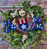 DIGITAL DOWNLOAD Applique Rustic American Flag Banner 3 SIZES INCLUDED