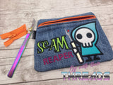 DIGITAL DOWNLOAD Seam Reaper Clutch Applique Zipper Bag Lined and Unlined