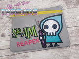 DIGITAL DOWNLOAD Seam Reaper Clutch Applique Zipper Bag Lined and Unlined