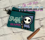 DIGITAL DOWNLOAD Seam Reaper Clutch Applique Zipper Bag Lined and Unlined