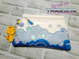 DIGITAL DOWNLOAD Applique Splash Clutch Zipper Bag Lined and Unlined Rubber Ducky Charm Included