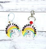 DIGITAL DOWNLOAD Nobody Cares Alpaca Snap Tab Key Chain and Eyelet Set