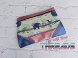 DIGITAL DOWNLOAD Applique Erika Clutch Zipper Bag Lined and Unlined