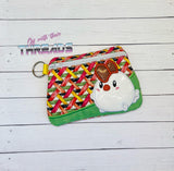 DIGITAL DOWNLOAD Applique Chicken Clutch Zipper Bag Lined and Unlined