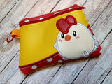DIGITAL DOWNLOAD Applique Chicken Clutch Zipper Bag Lined and Unlined